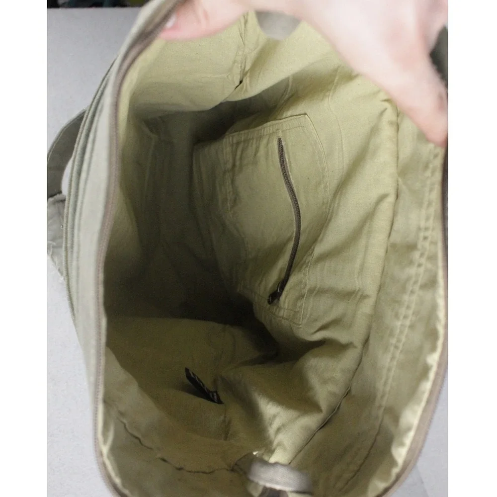 NWT Vintage Addiction Upcycled‎ Military Canvas Messenger Bag US Veteran Olive